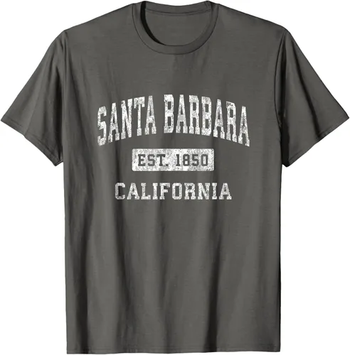 Vista 73 de Camiseta deportiva clásica de Santa Bárbara California CA, Negro, S