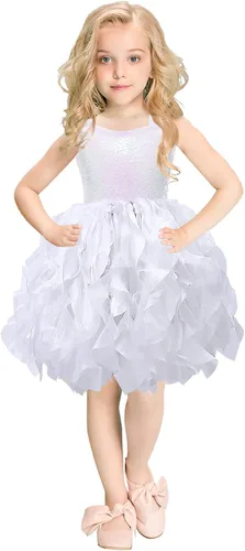 Vista 4 de Leegleri Tutu Dress for Girls Tulle Birthdya Party Dress Up for Girls Sequin Princess Gift Costume Outfit for Kids