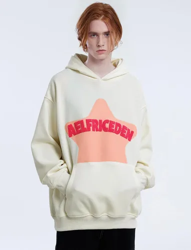 Vista 6 de Aelfric Eden - Sudaderas con capucha para mujer, con estampado de estrellas rosadas, unisex, de gran tamaño, manga larga, con bolsillo