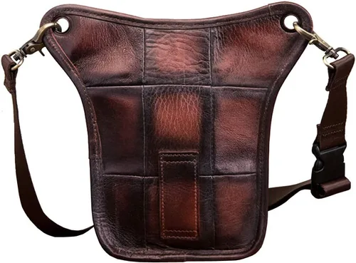 Vista 6 de Riñonera de cuero para hombres y mujeres, bolsa de protección multiusos, para motocicleta, deportes al aire libre, ciclismo, equitación, senderismo