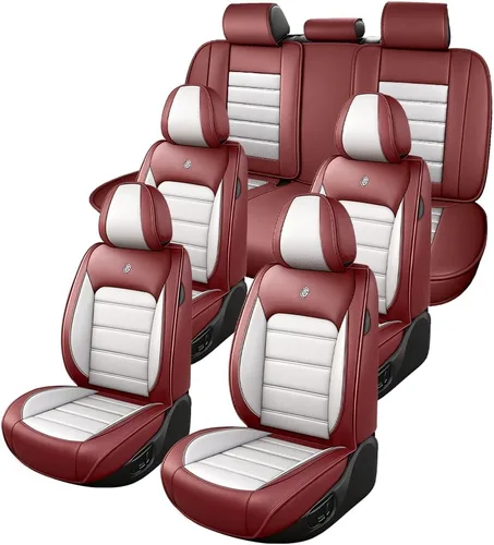 Vista 13 de JOJ Funda de asiento de automóvil para Ford Expedition 2007-2026, fundas de asiento de automóvil impermeables de cuero, juego completo, protector