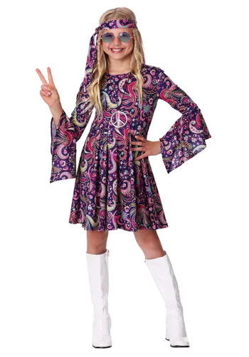 Disfraz para niña de Woodstock Hippie Multicolor de FUN Costumes