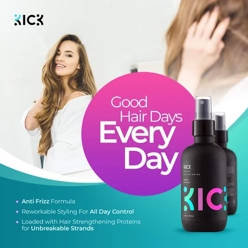 Vista 6 de Kick Champú + acondicionador + espray de sal marina + crema formadora de fijación media, paquete de energía para hombre, cuidado y peinado