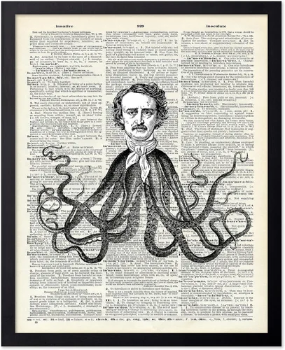 Vista 93 de Poster Master Póster de pulpo para parejas, póster de diccionario, arte Kraken, regalo romántico para él, ella, amantes, decoración náutica