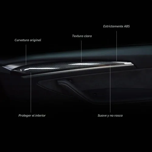 Vista 2 de KKTR-CAR Cubierta de tablero y cubierta de panel de reposabrazos interior de la puerta delantera, compatible con Tesla Model 3 2021-2023 Model Y