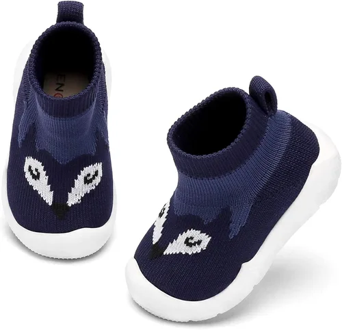 Vista 8 de Engtoy Baby Sock Shoes Baby Walking Shoes Infant Non-Slip Breathable Slippers with Soft Rubber Sole Baby Boys Girls Slip On Sneakers