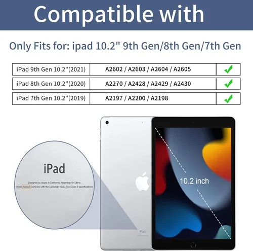 Vista 2 de ProtUTab Funda Compatible con iPad de 9ª Generación, Funda Slim Trifold con Soporte Auto Wake&Sleep para iPad de 8ª Generación (2020) y 7ª
