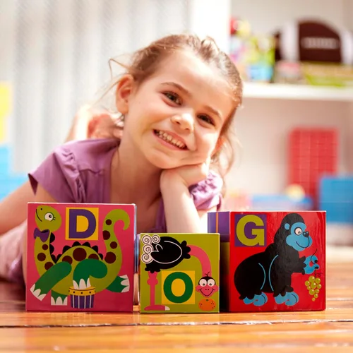 Vista 6 de Bloques para montar de Melissa & Doug deluxe, 10 piezas con alfabeto