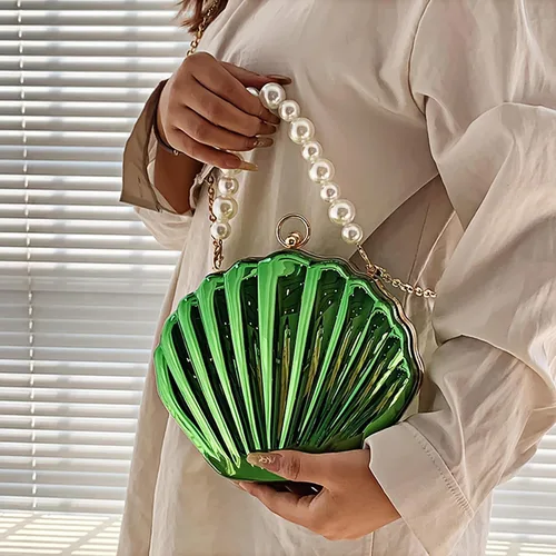 Vista 2 de Women Mini Seashell Evening Clutch Top-Handle Bag Cross-body Bag