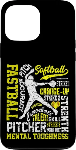 Vista 24 de Distressed Look Softball Pitcher Best Traits for Teen Girls Case for iPhone 17