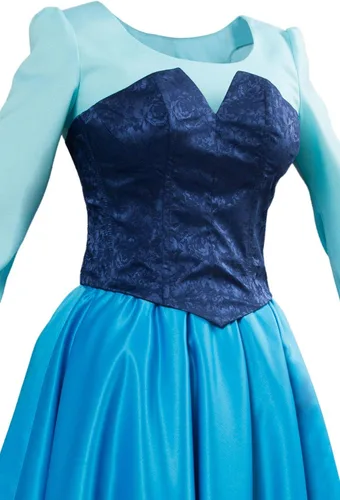 Vista 5 de SIDNOR Women Girls Ariel Cosplay Dresses Costume Princess Party Outfit Ball Gown Uniform Blue