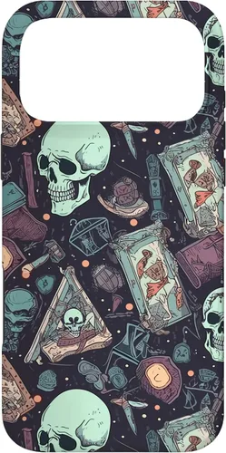 Vista 22 de Eerie Tarot Cards and Crystals Pattern Scary Cute Halloween Case for iPhone 17