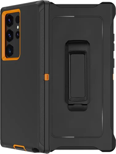 Vista 9 de Funda para Samsung Galaxy S23 Ultra con funda de clip para cinturón, 2 protectores de pantalla, [grado militar] resistente a prueba de golpes