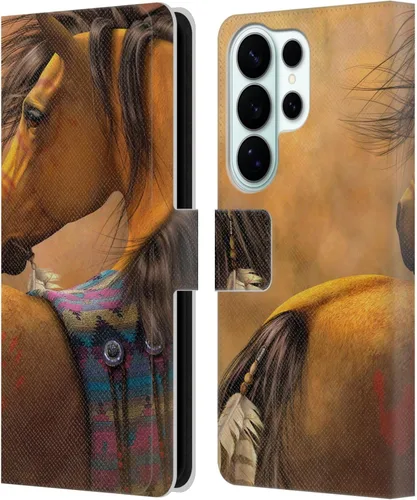 Vista 90 de Head Case Designs Officially Licensed Laurie Prindle A Morgan Christmas Western Stallion Leather Wallet Case Compatible with Samsung Galaxy A07 4G