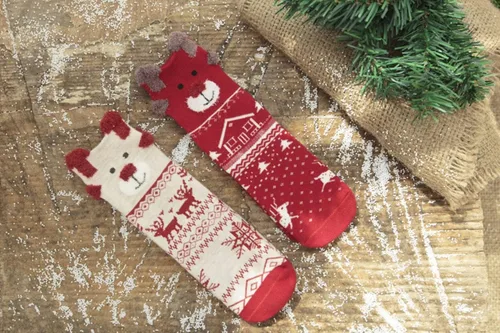 Vista 6 de Edmundry 3 pares de calcetines de Navidad para niños y niñas suaves Navidad vacaciones acogedores y peludos