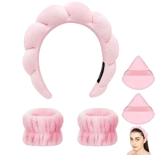 Vista 8 de Diadema de spa para lavar la cara, diademas suaves para el cuidado de la piel para eliminación de maquillaje, ducha, diadema de maquillaje