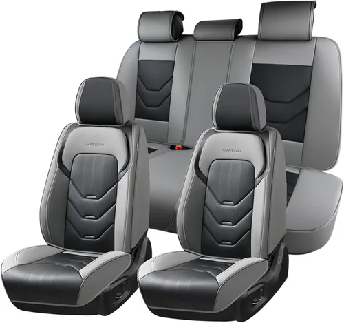 Vista 12 de Coverado Funda de asiento de automóvil, funda de asiento delantero para automóvil, protector de asiento de automóvil de cuero impermeable, fundas