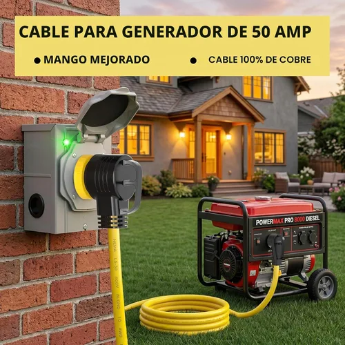 Vista 6 de YOMILINK Cable de 50 amperios de 10 pies para RV/generador, certificado UL, conector de bloqueo, NEMA 14-50P a SS2-50R con bloqueo de torsión, mango