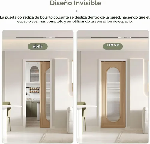 Vista 3 de EaseLife - Kit de marco para puerta de bolsillo de 28x80 pulgadas con mecanismo de cierre suave de dos vías para paredes de montantes de 2X4