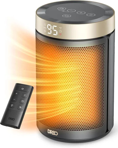 Vista 10 de Dreo - Calefactor eléctrico portátil de interior, con termostato, pantalla digital, temporizador 1-12 h, modo ecológico/ventilador, 1500 W PTC