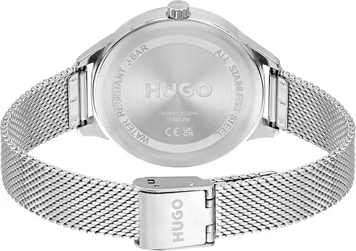 Vista 3 de HUGO Flash - Reloj de pulsera de cuarzo de acero inoxidable y malla para mujer color plateado Modelo 1540115 plateado Reloj de cuarzo