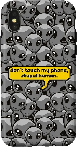 Vista 5 de Alien Dont Touch My Phone Stupid Human Funny Space Lover Case for iPhone 17