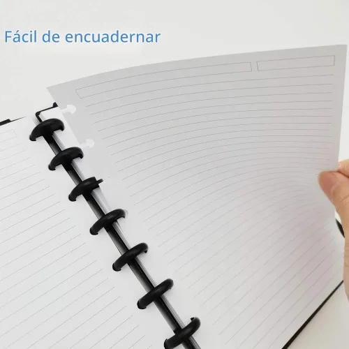Vista 5 de Papel de repuesto para discos de tamaño junior, 8 discos, recambio de papel de arco rayado, 100 gsm, papel blanco de recambio de papel de disco, 100