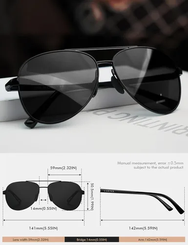 Vista 2 de LUENX - Lentes de sol polarizadas con protección UV 400 para hombre y mujer, incluye funda