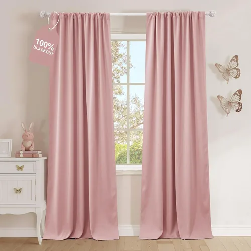 Vista 30 de NICETOWN Biscotti - Cortinas de cocina beige de 36 pulgadas de largo, bolsillo para barra, 100% opacas, casuales y relajantes, tratamientos