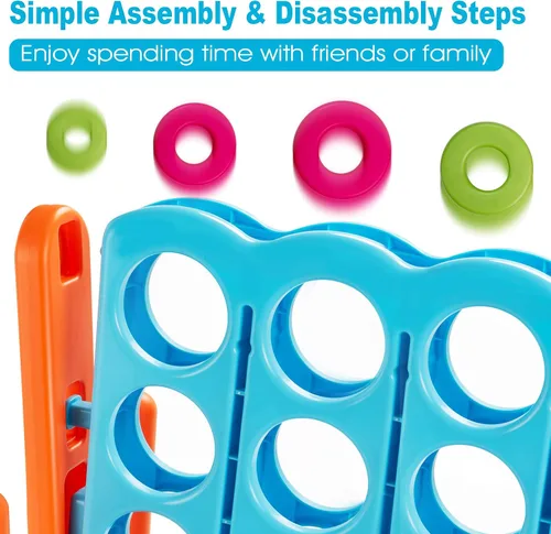 Vista 5 de Costzon Giant 4 en una fila, Juego de mesa Jumbo de 4 a puntuación para niños y adultos, juego de conexión de patio interior y exterior, 1.07 m