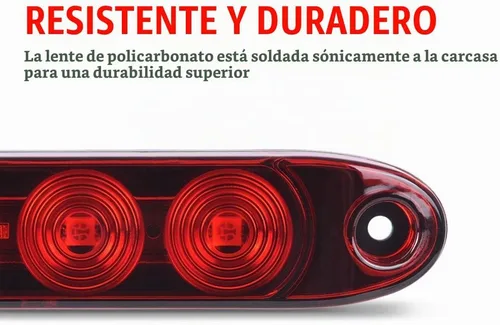Vista 4 de MICTUNING 2 barras de luz LED rojas de 16 pulgadas, 11 luces LED para remolque, impermeables, selladas, luces direccionales, barra de freno, barra 2