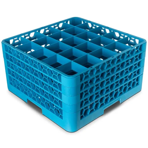 Vista 13 de Carlisle FoodService Products Opticlean - Estante de vidrio con 25 compartimentos con 1 extensor, azul, 5.56 pulgadas