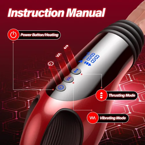 Vista 8 de Sex Machine Wireless Thrusting Dildo Vibrator, Remote Control Adult Toys
