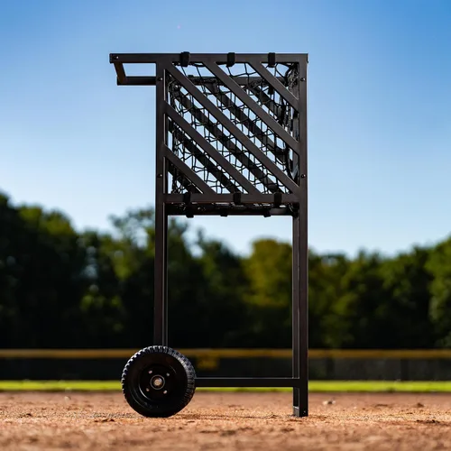 Vista 4 de Murray Sporting Goods Carrito de práctica de béisbol y sóftbol - Carrito de pelota resistente con ruedas, portador de bolas de gran capacidad