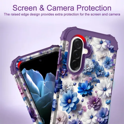 Vista 3 de Hocase Funda para Galaxy A37 5G, protección resistente a prueba de golpes, parachoques de goma de silicona suave+funda protectora híbrida