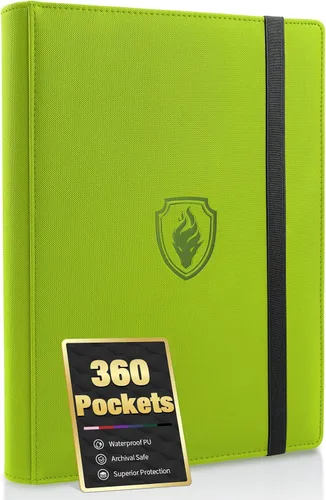 Vista 25 de Carpeta prémium de 9 bolsillos para tarjetas de 360 tarjetas, carpeta de tarjetas comerciales Fabmaker PU Sturdy Card Collection Album