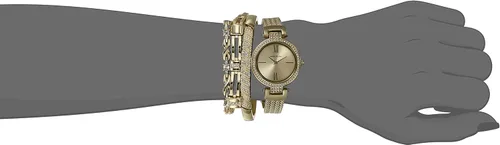 Vista 4 de Anne Klein Women's Premium Crystal Accented Watch and Bracelet Set, AK3584