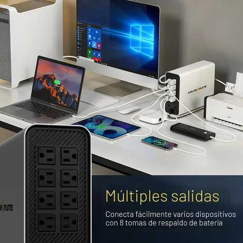 Vista 6 de GOLDENMATE Batería de reserva y protector de sobretensiones de batería de 2-Blanco