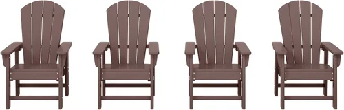 Vista 31 de WestinTrends Malibu Kids - Silla de patio de plástico HDPE Adirondack para exteriores, color negro