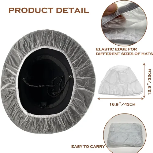 Vista 4 de Paquete de 4 protectores de plástico para sombrero de vaquero para hombre