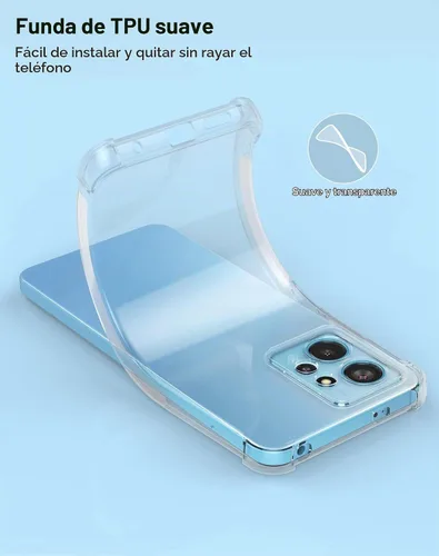Vista 4 de USTIYA Funda para Redmi Note 12 4G Clear TPU Cuatro Esquinas Cubierta Protectora Transparente Suave