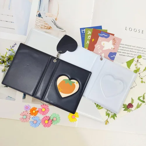 Vista 3 de Paquete de 2 portatarjetas de fotos de 3 pulgadas, álbum de tarjetas fotográficas, mini carpeta de tarjetas fotográficas pequeñas, libro de tarjetas