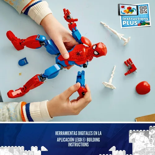 Vista 5 de LEGO Marvel Spider-Man - Juguete de construcción, figura de acción totalmente articulada, set de película de superhéroes con elementos de telaraña