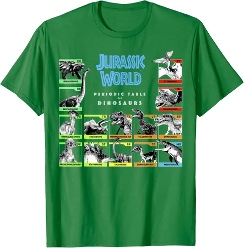 Vista 4 de Jurassic World Camiseta Periodic Table of Dinosaurs, Negro, S