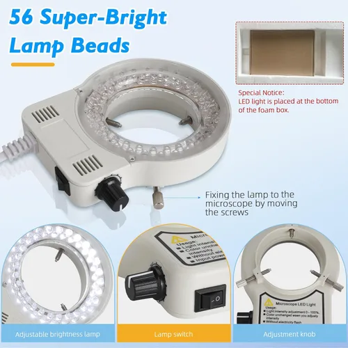 Vista 4 de Microscopio dental con luz LED - Estereomicroscopios 360 Revolve 8X Ampliación Binocular Microscopio Estéreo Binocular Dental Microscopio Binocular