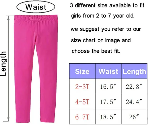 Vista 3 de DOCHY Paquete de 4 leggings básicos de algodón para niñas y bebés, para niños y niñas