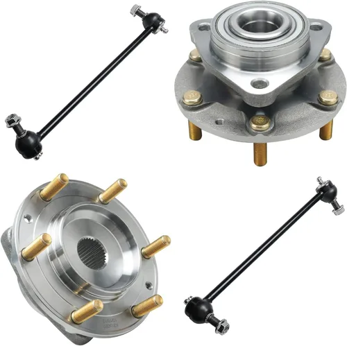 Vista 114 de Detroit Axle - Kit de suspensión delantera 4WD para Nissan Frontier Pathfinder Xterra, 2 cubos de rodamientos de ruedas, 2 brazos de control