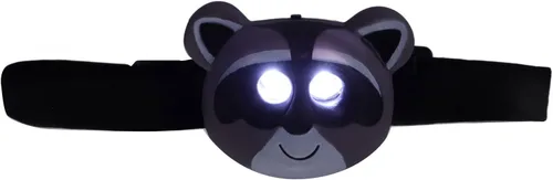Vista 4 de Hilitand Linterna frontal para niños, linterna LED con aspecto de mapache con modo de luz ajustable para camping, senderismo, lectura y fiestas