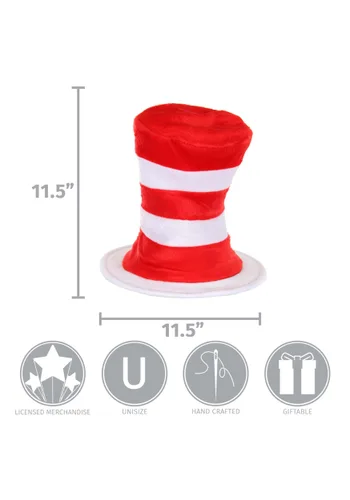 Vista 6 de Sombrero de disfraz deluxe de peluche Gato en el Sombrero de Dr. Seuss Multicolor