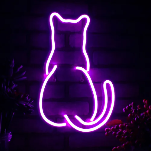 Vista 9 de AdvPro Gato gatito trasero mascota Flex silicona LED neón signo - azul - st16s32-fnu0023-b